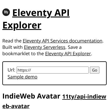 Screenshot of https://api-explorer.11ty.dev/
