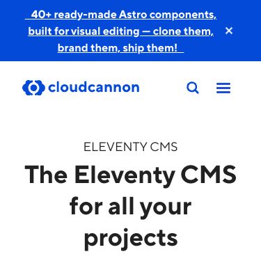 The Eleventy CMS for live visual editing