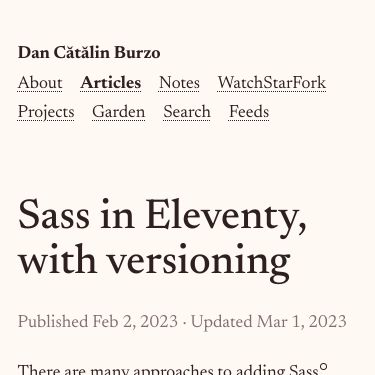 Screenshot of https://danburzo.ro/eleventy-sass/