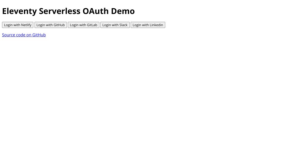 Screenshot image for https://screenshot.11ty.app/https%3A%2F%2Fdemo-eleventy-serverless-oauth.netlify.app%2F/opengraph/