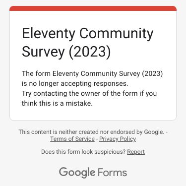 Eleventy Community Survey