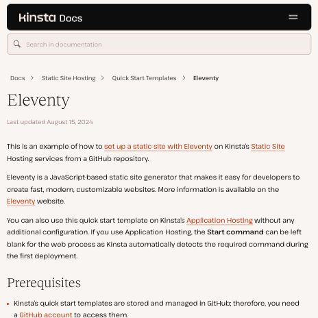 Screenshot of https://kinsta.com/docs/eleventy-static-site-example/