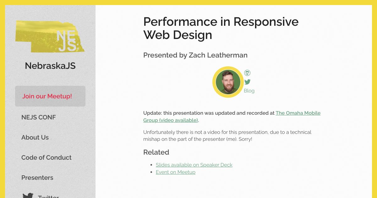 Screenshot image for https://screenshot.11ty.app/https%3A%2F%2Fnebraskajs.com%2F2012%2Fperformance-in-rwd%2F/opengraph/