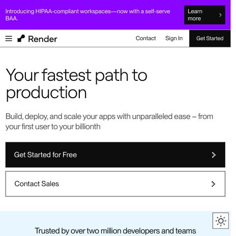 Screenshot of https://render-web.onrender.com/