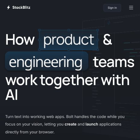 Screenshot of https://stackblitz.com/