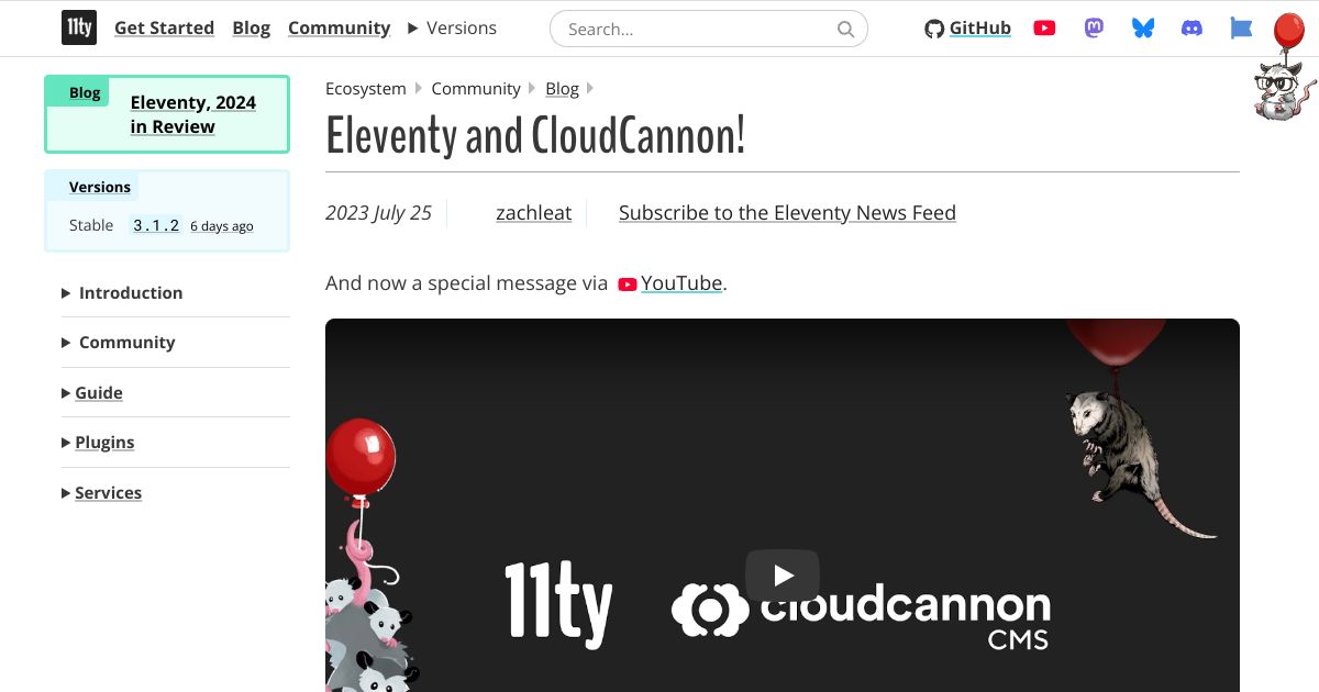 Screenshot image for https://screenshot.11ty.app/https%3A%2F%2Fwww.11ty.dev%2Fblog%2Fcloudcannon%2F/opengraph/