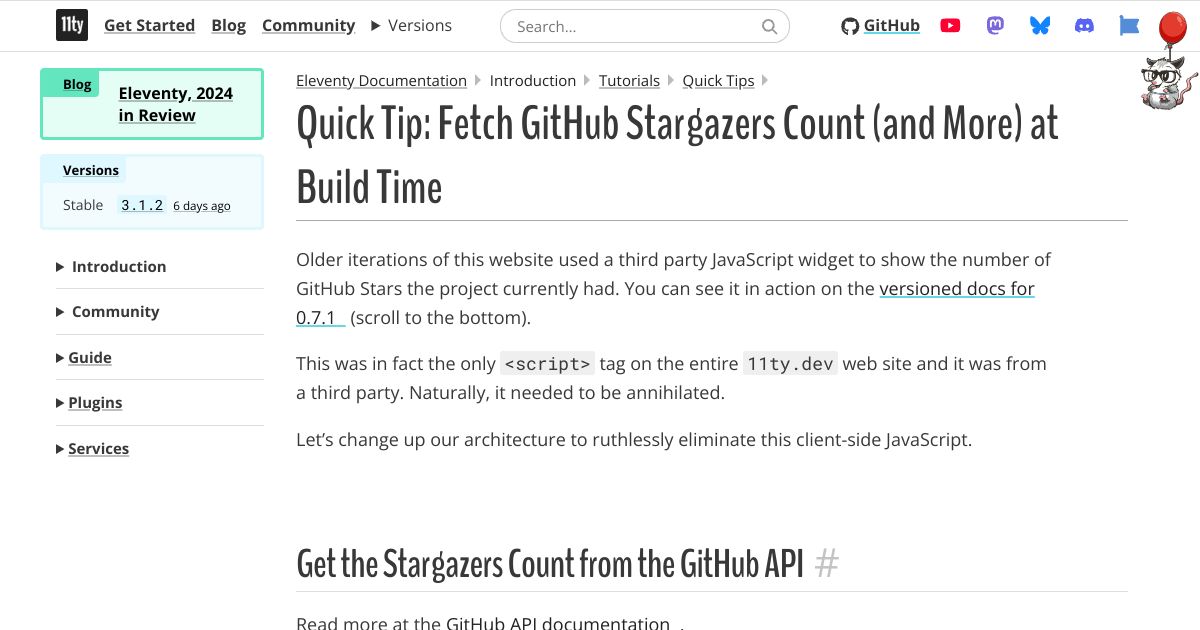 Screenshot image for https://screenshot.11ty.app/https%3A%2F%2Fwww.11ty.dev%2Fdocs%2Fquicktips%2Feliminate-js%2F/opengraph/
