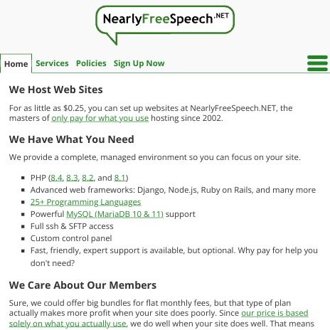 Screenshot of https://www.nearlyfreespeech.net/