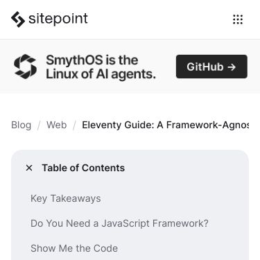 Screenshot of https://www.sitepoint.com/getting-started-with-eleventy/