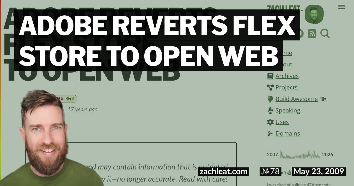 Open Graph image for Adobe Reverts Flex Store to Open Web