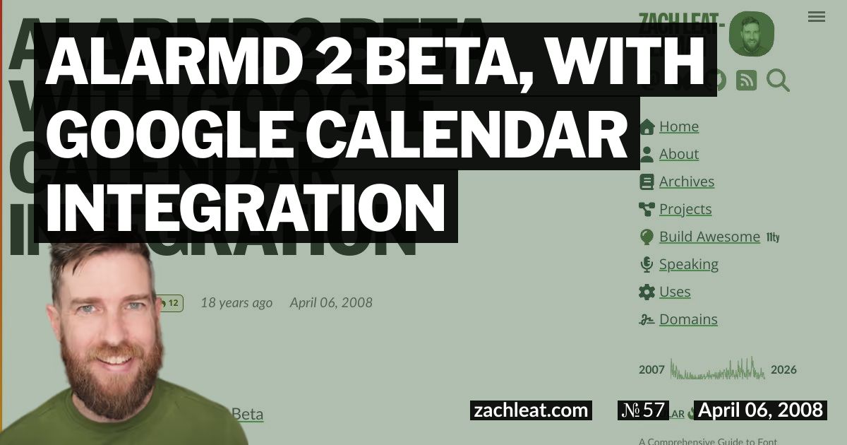 Open Graph image for ALARMd 2 Beta, with Google Calendar Integration