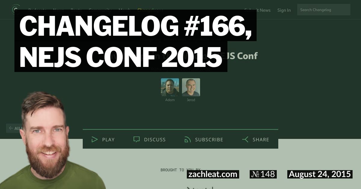Open Graph image for Changelog #166, NEJS CONF 2015