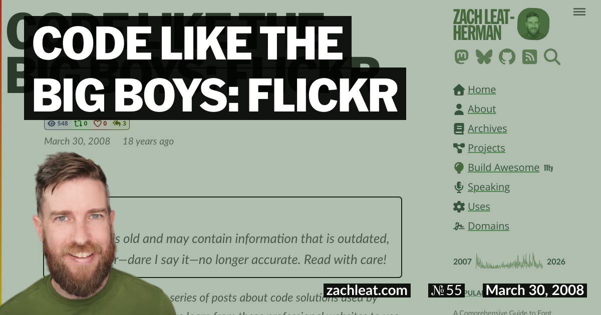 Code Like the Big Boys: Flickr
