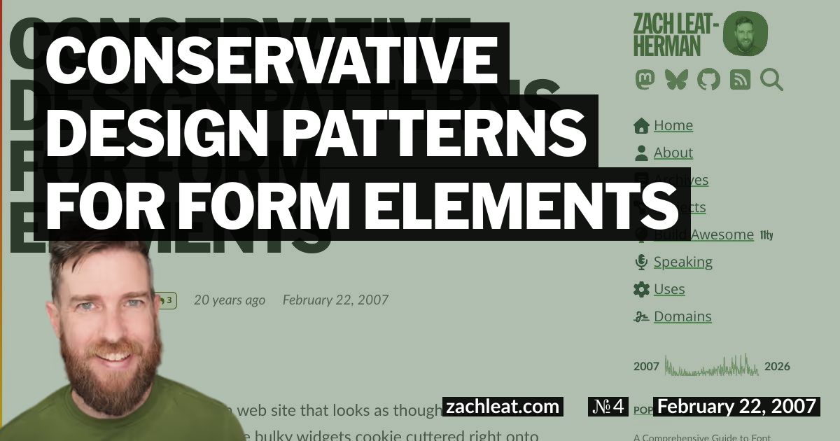 Open Graph image for Conservative Design Patterns for Form Elements