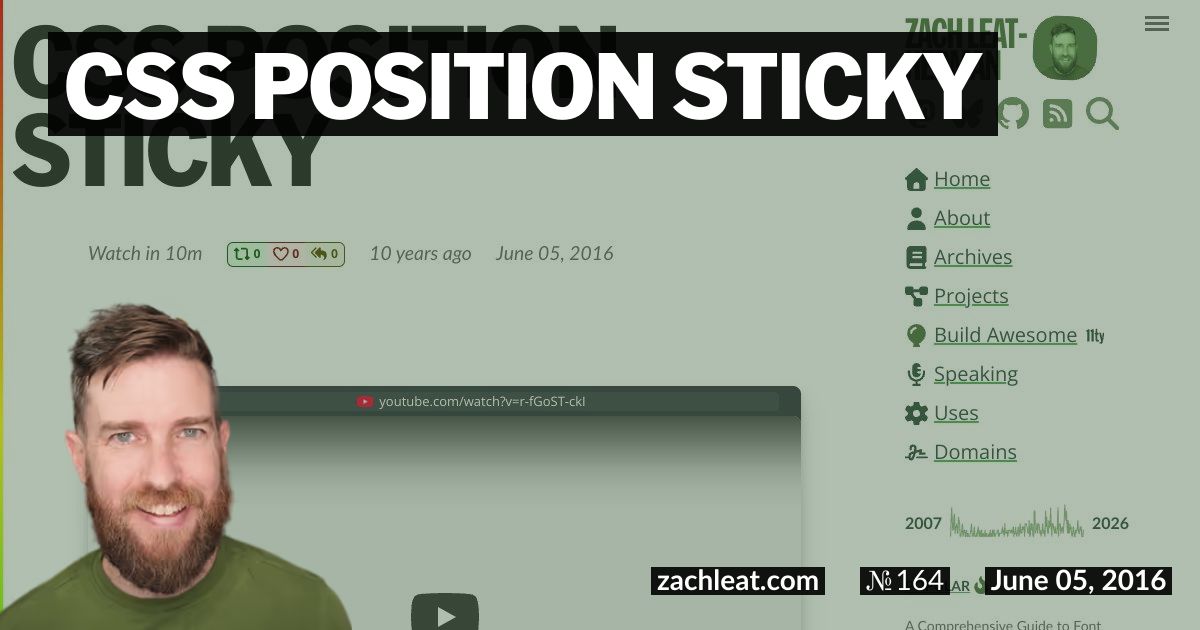 Open Graph image for CSS Position Sticky