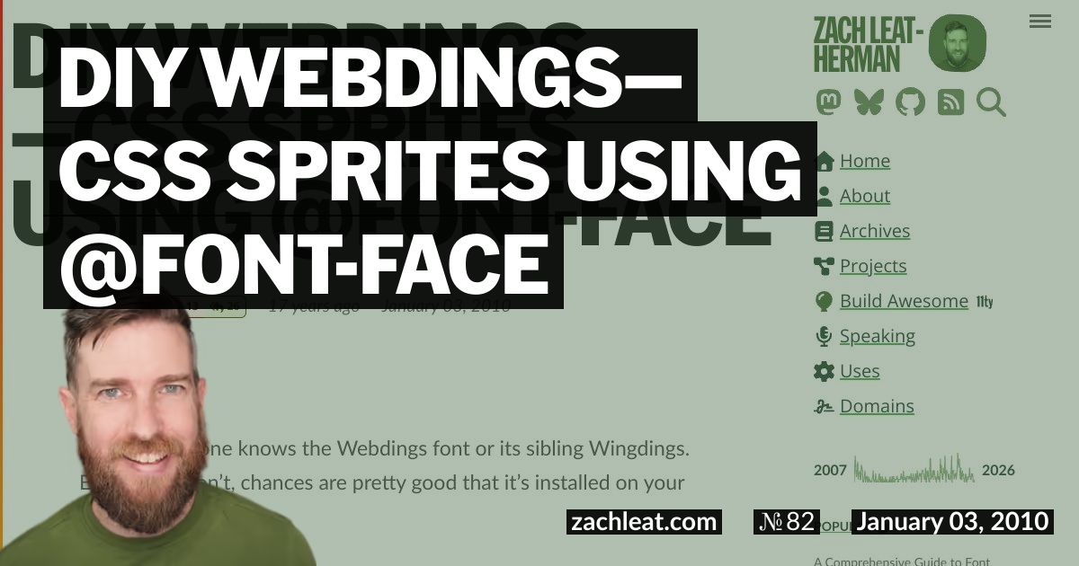 DIY Webdings—CSS Sprites using @font-face