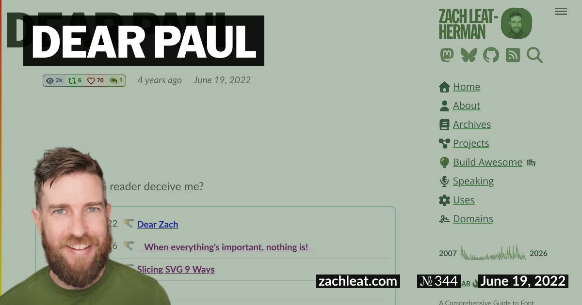 Dear Paul