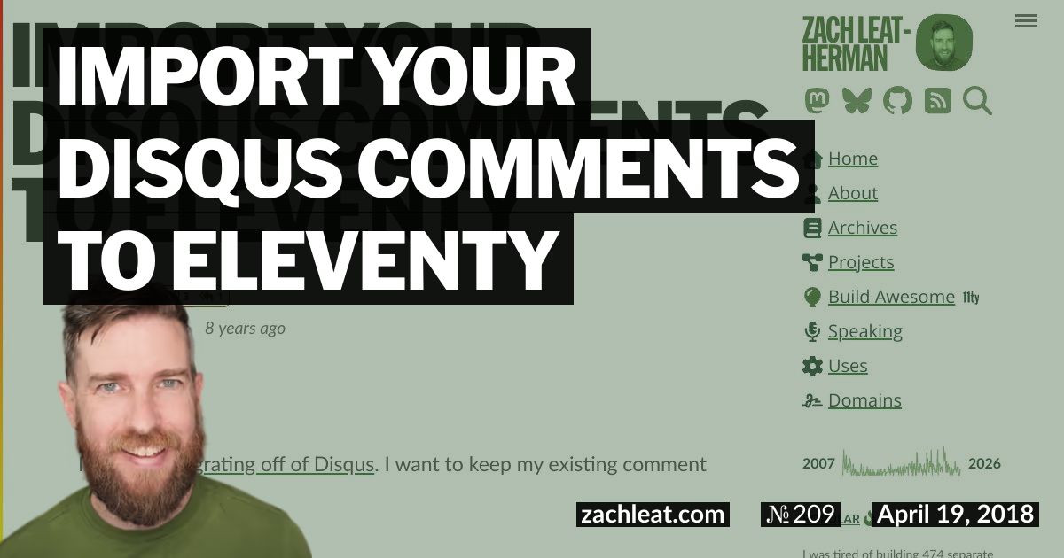 Import your Disqus Comments to Eleventy