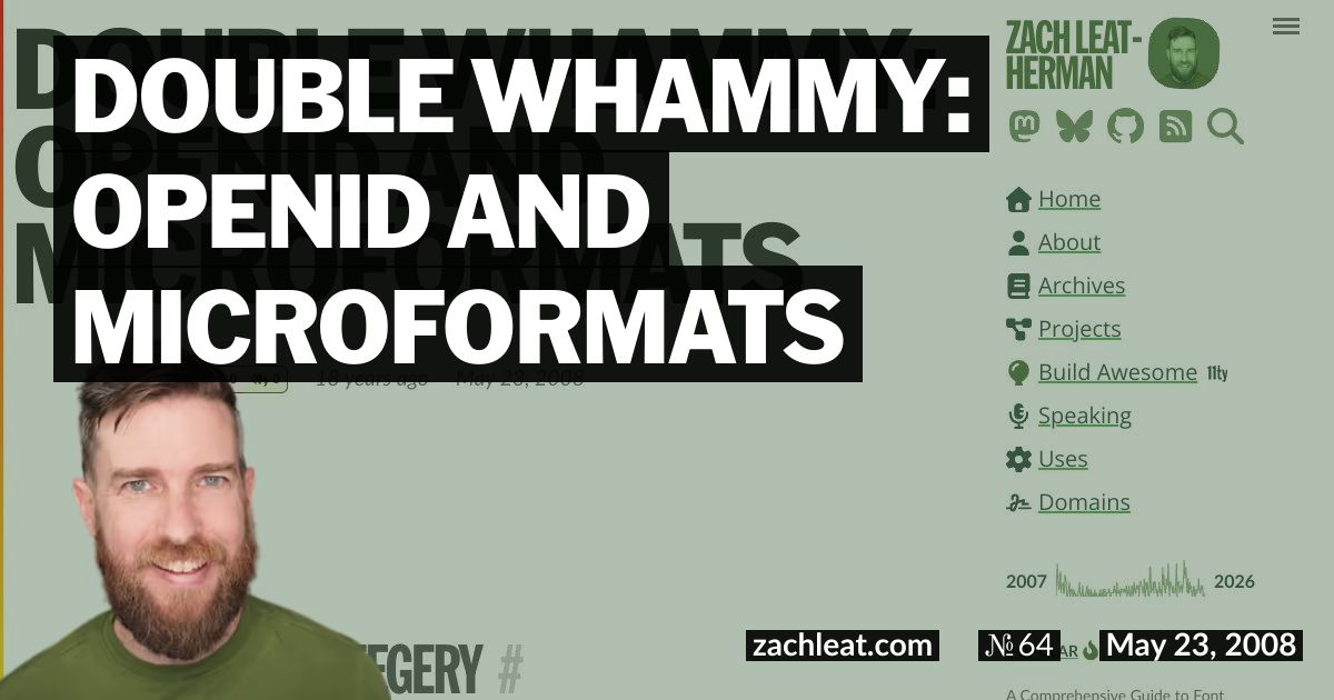 Open Graph image for Double Whammy: OpenID and Microformats