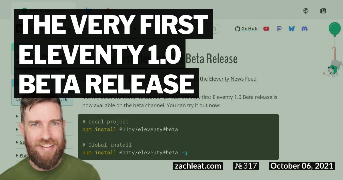 The Very First Eleventy 1.0 Beta Release