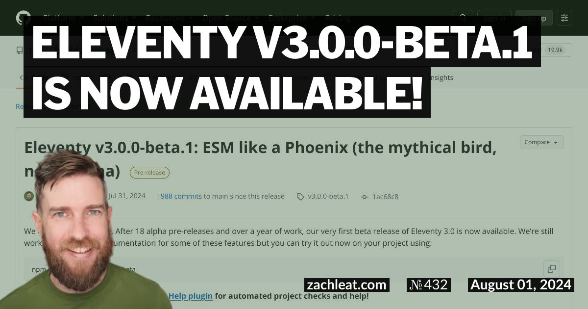 Open Graph image for Eleventy v3.0.0-beta.1 is now available!