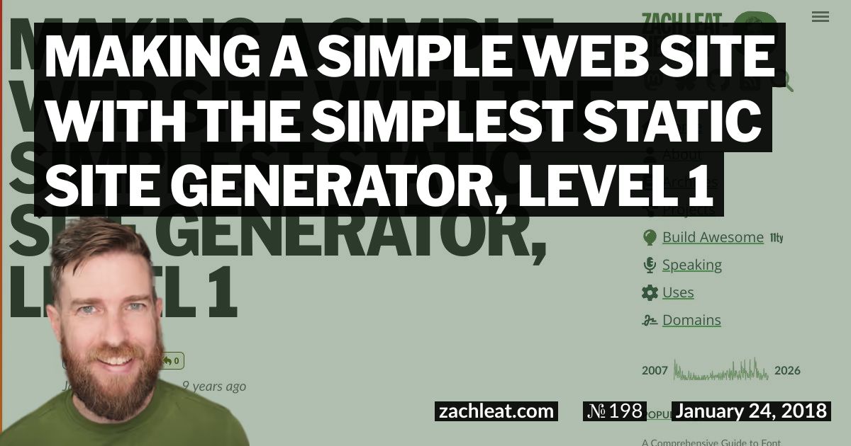 Making a Simple Web Site with the Simplest Static Site Generator, Level 1
