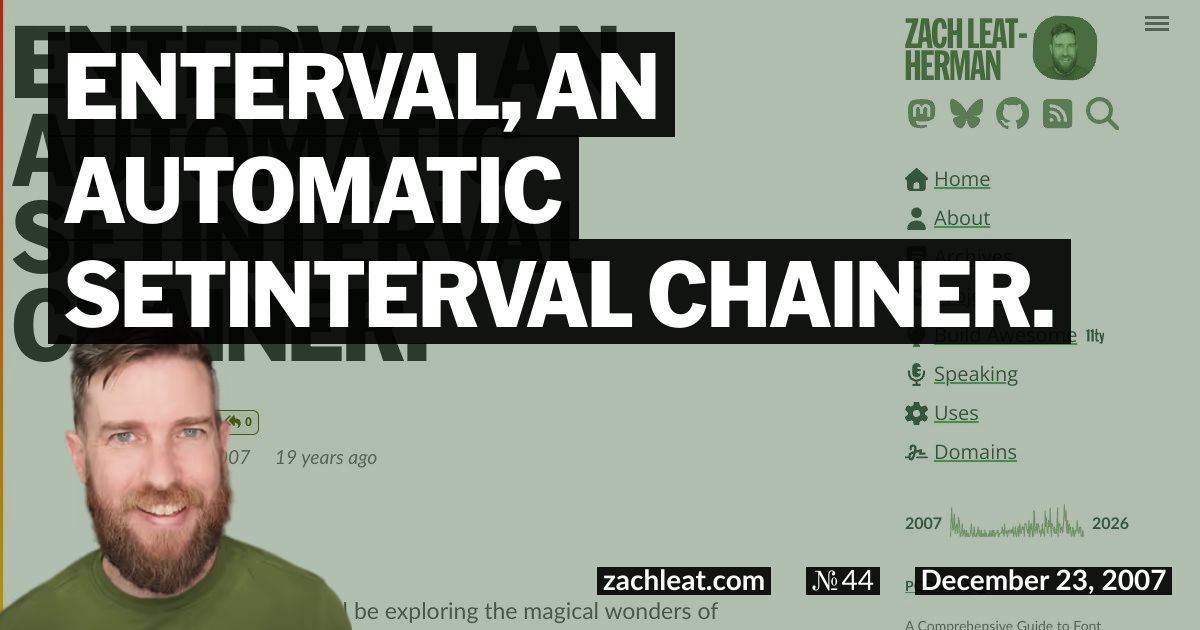 enterval, an automatic setInterval chainer.