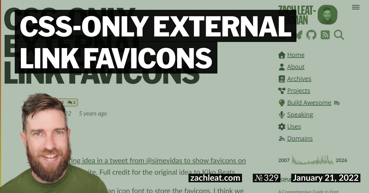CSS-only External Link Favicons