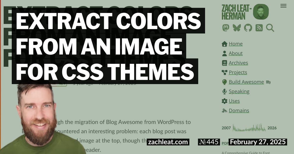 Extract Colors from an Image for CSS Themes