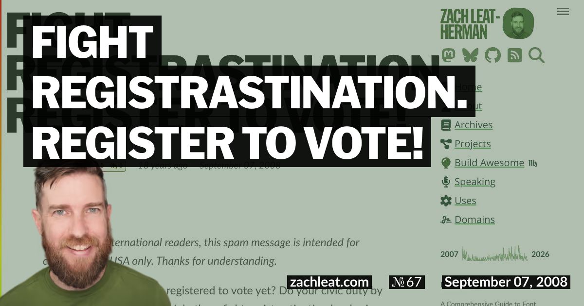Fight Registrastination. Register to vote!