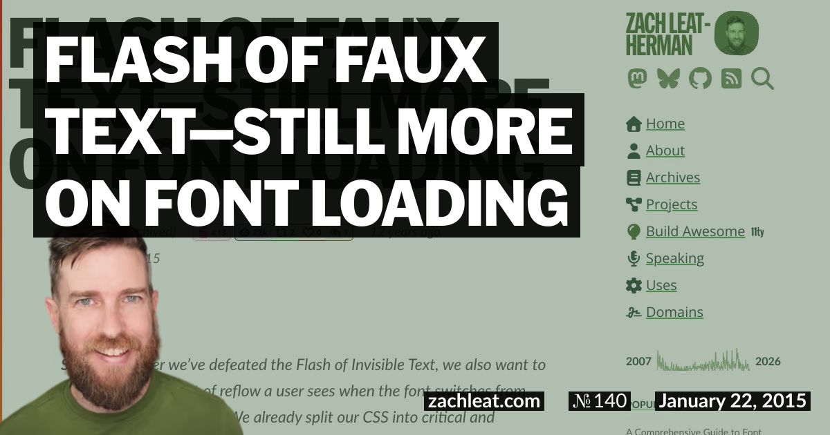 Flash of Faux Text—still more on Font Loading