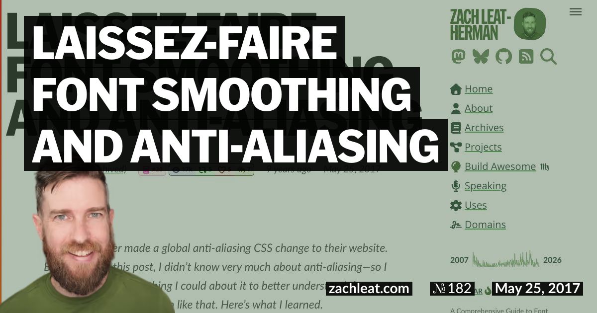Laissez-faire Font Smoothing and Anti-aliasing