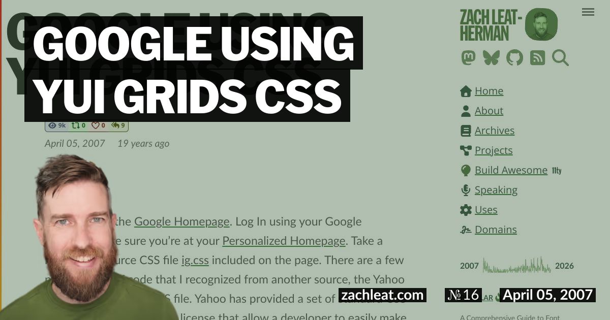Open Graph image for Google Using YUI Grids CSS