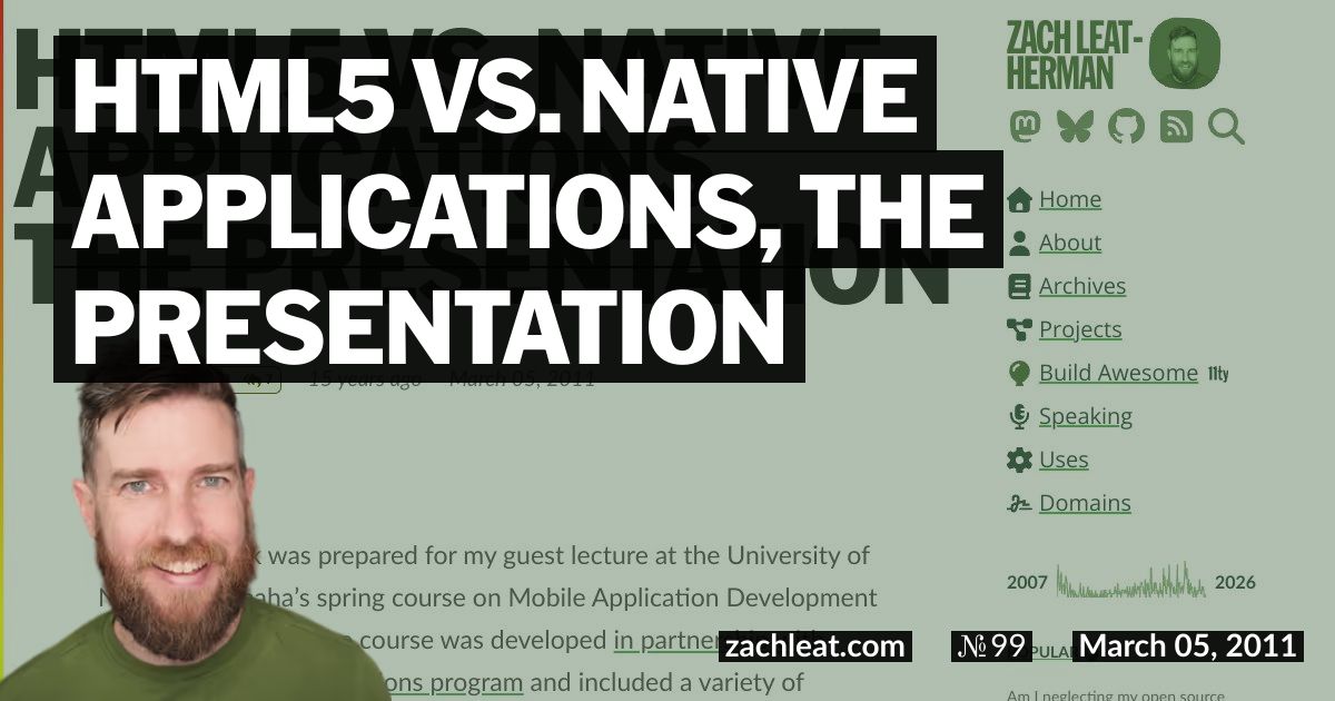 Open Graph image for HTML5 vs. Native Applications, The Presentation