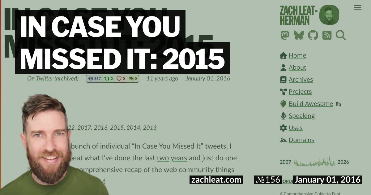 In Case You Missed It: 2015