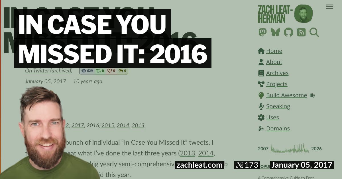 In Case You Missed It: 2016