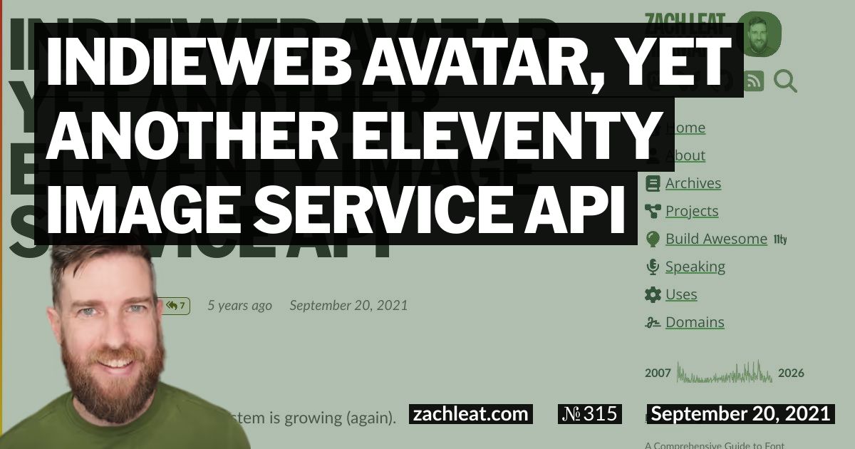 Open Graph image for IndieWeb Avatar, yet another Eleventy Image Service API