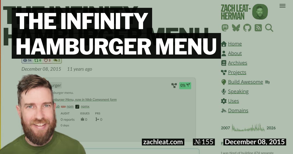The Infinity Hamburger Menu