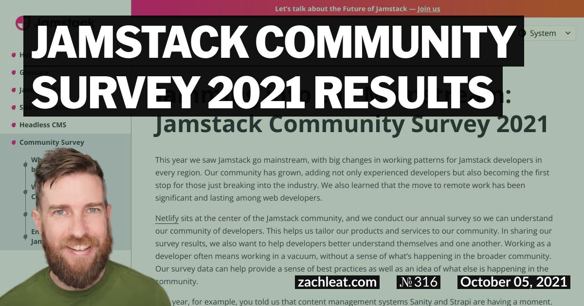 Open Graph image for Jamstack Community Survey 2021 Results