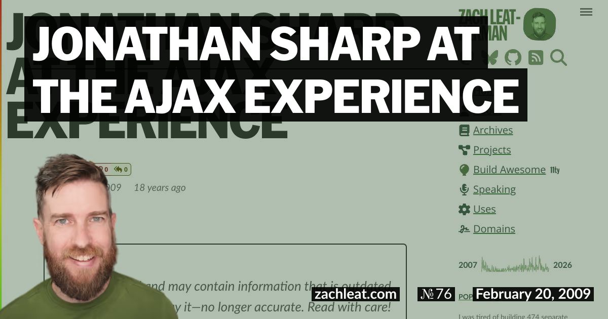Jonathan Sharp at The Ajax Experience
