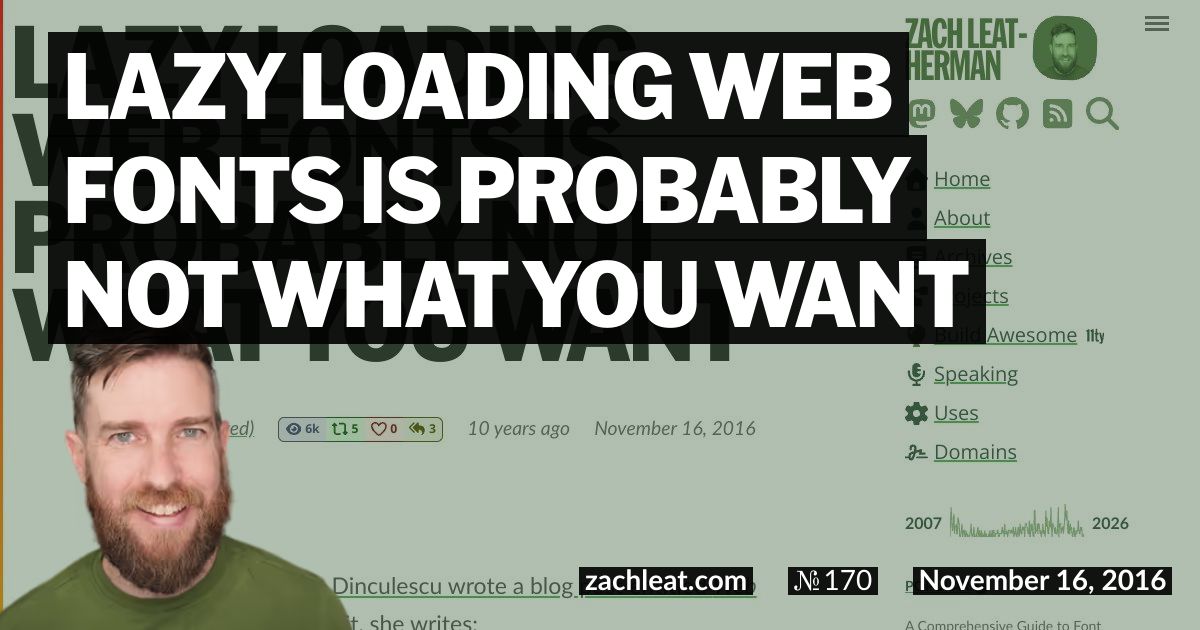 Lazy Loading Web Fonts Is Probably Not What You Want