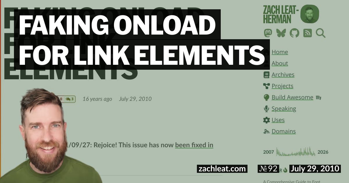 Open Graph image for Faking Onload for Link Elements