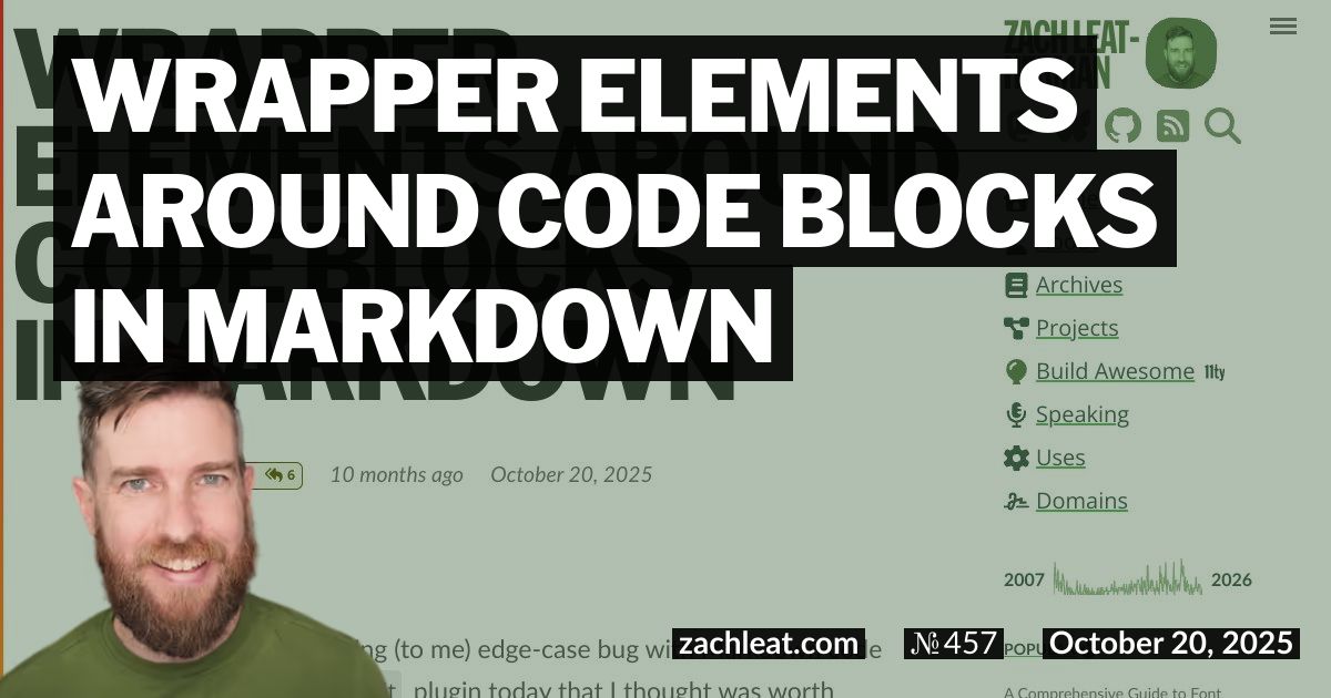 Open Graph image for Wrapper Elements around Code Blocks in Markdown