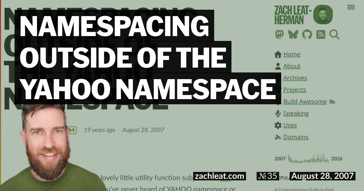 Namespacing outside of the YAHOO Namespace