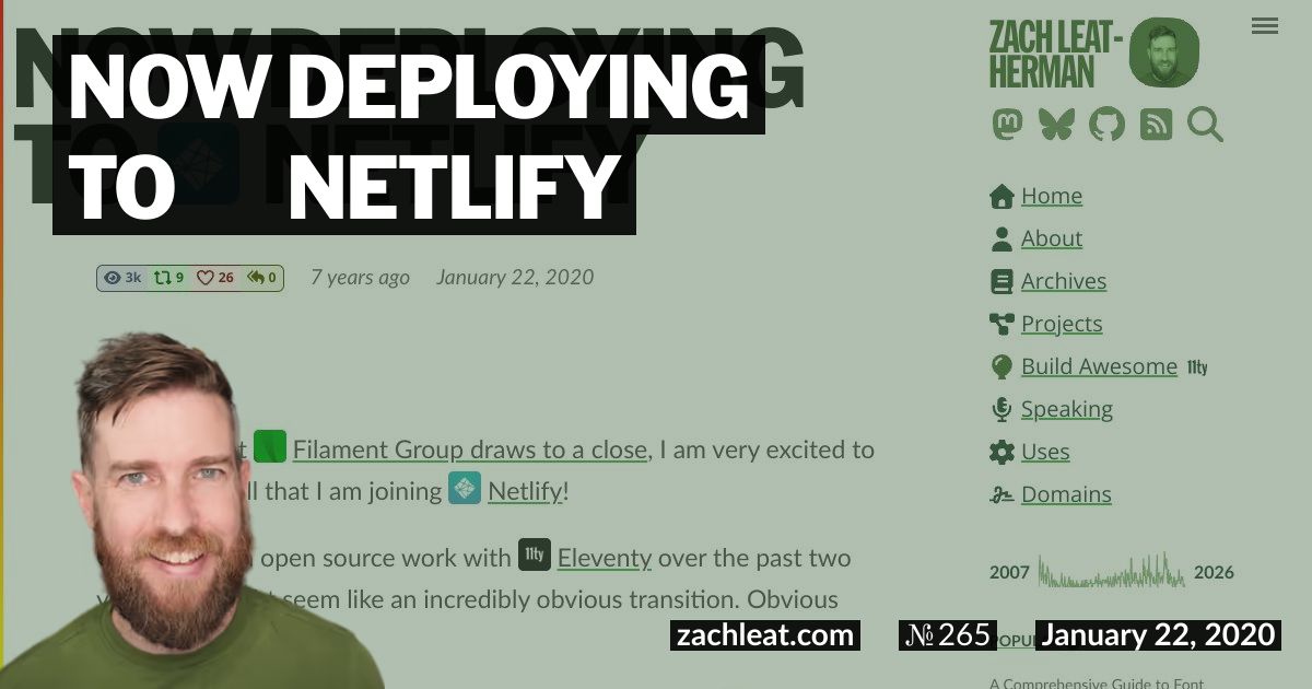 Open Graph image for Now Deploying to Netlify