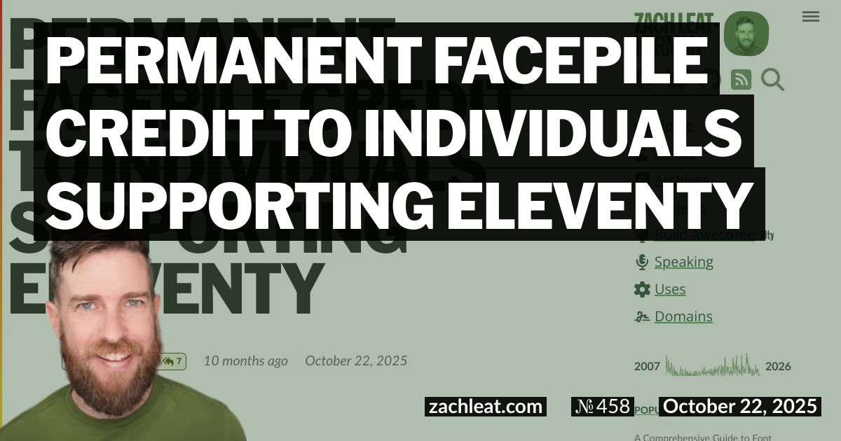 Open Graph image for Permanent Facepile Credit to Individuals Supporting Eleventy
