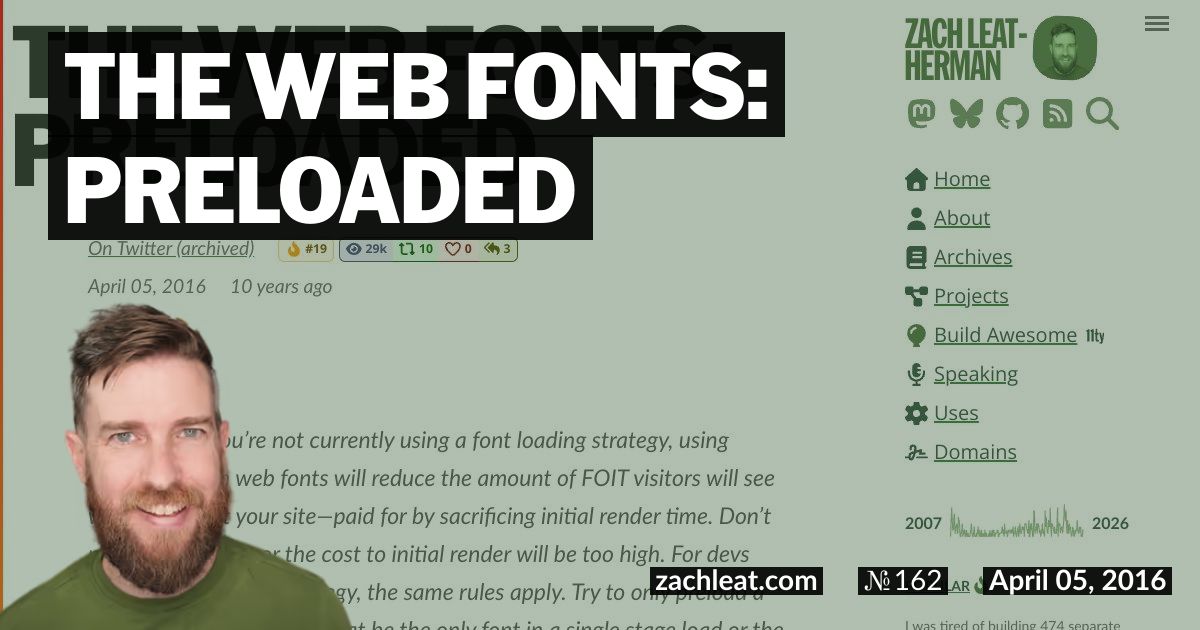 The Web Fonts: Preloaded