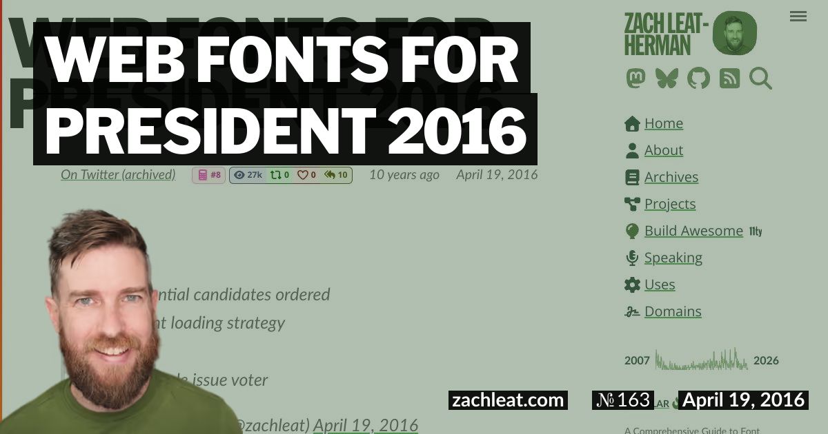 Web Fonts for President 2016