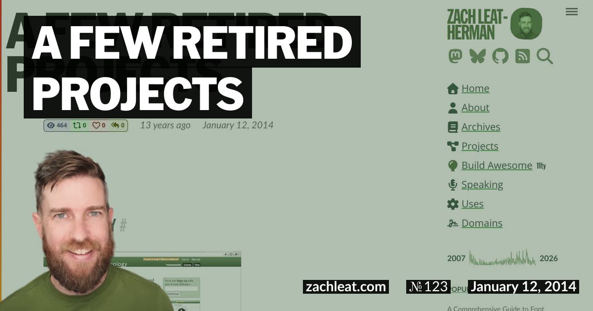 Open Graph image for A Few Retired Projects