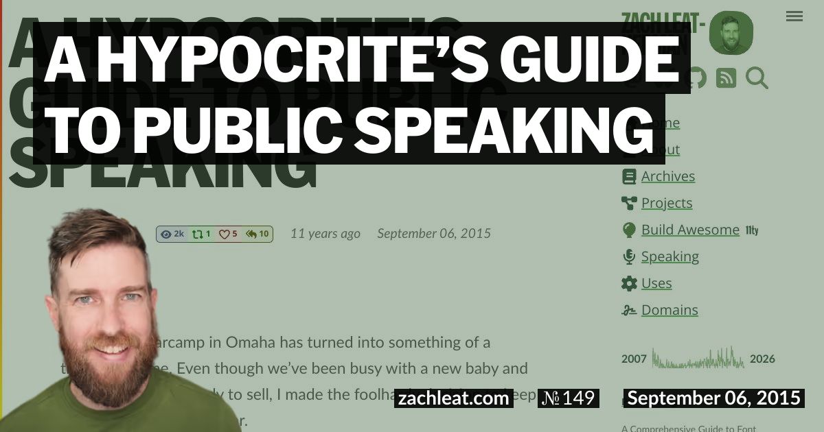A Hypocrite’s Guide to Public Speaking